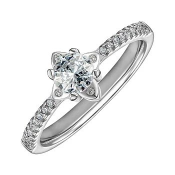 Серебряное кольцо с фианитами 000155044