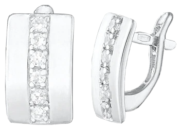 Серебряные серьги с фианитами Джания 000024984
