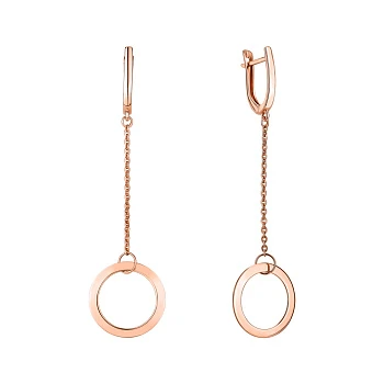 Серьги-подвески из красного золота 000143810