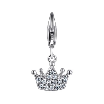 Серебряный брелок-корона с фианитами 000155708