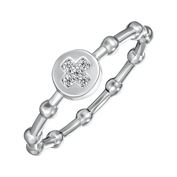 Серебряное кольцо с фианитами 000156582