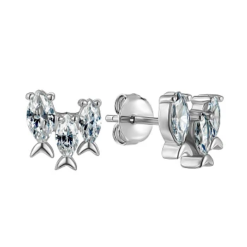 Серебряные серьги с фианитами 000154007