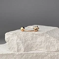 "Серьга-пирсинг из красного золота с фианитом 000126154" - Фото 5
