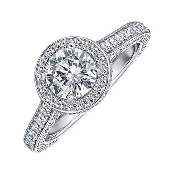 Серебряное помолвочное кольцо с фианитами 000156572