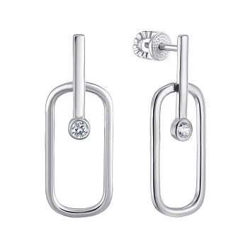 Серьги из серебра с фианитами 000150685
