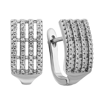 Серебряные серьги с фианитами 000124487