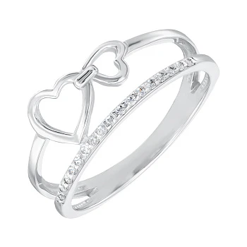 Серебряное кольцо с фианитами 000148361