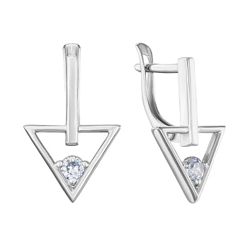 Серьги из серебра с фианитом 000150902