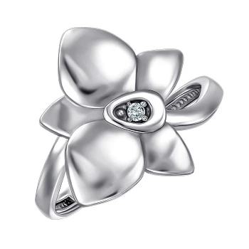 Серебряное кольцо с фианитом 000155589
