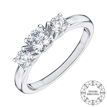 Серебряное кольцо с фианитами Tesori Zirconia 000153219