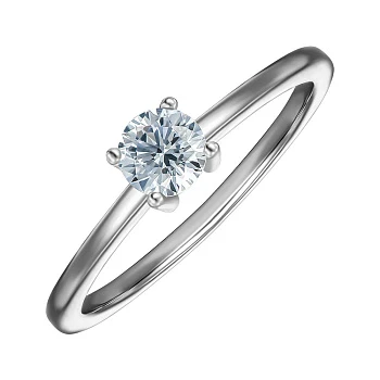 Серебряное помолвочное кольцо с фианитом 000155483