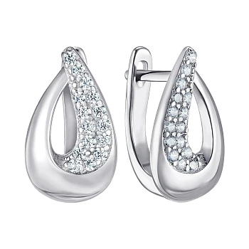 Серебряные серьги с фианитами 000157400