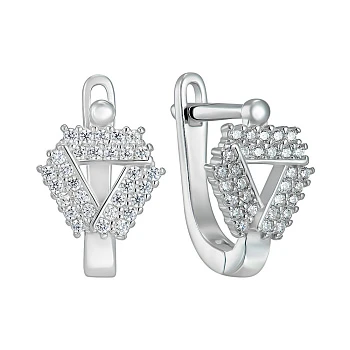 Серебряные серьги с фианитами 000150392