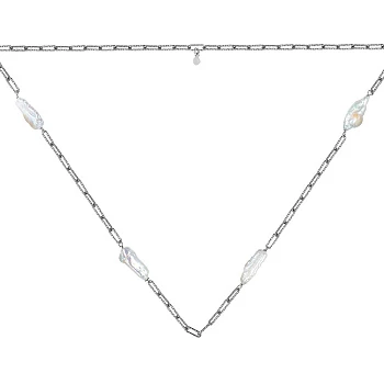 Серебряное колье с жемчугом 000155571