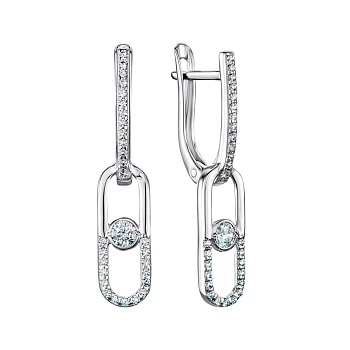Серебряные серьги с фианитами 000148341
