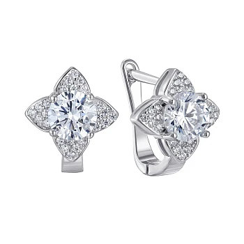 Серебряные серьги с фианитами 000151798