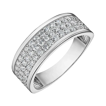 Серебряное кольцо с фианитами 000173689