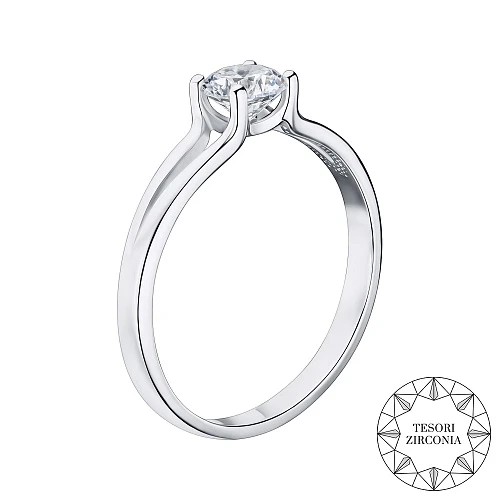 "Серебряное помолвочное кольцо с фианитом Tesori Zirconia 000151569" - Фото 2