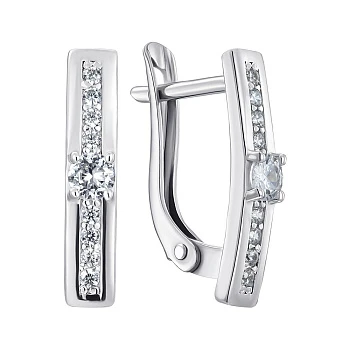 Серебряные серьги с фианитами 000150661