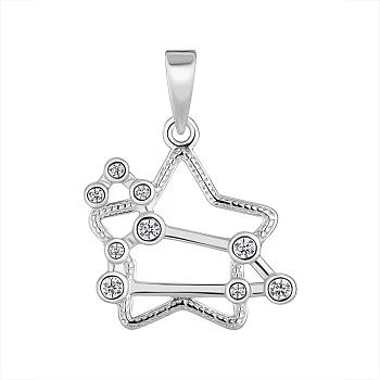 Серебряная подвеска Знак Зодиака Лев с фианитами 000148203