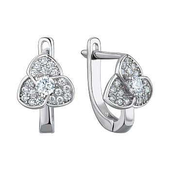 Серебряные серьги с фианитами 000147249