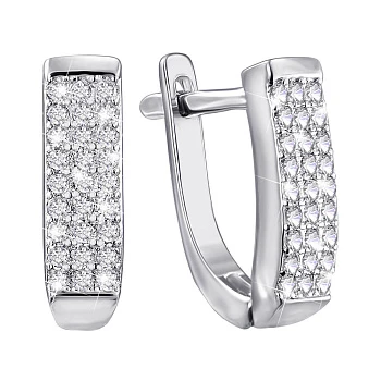 Серебряные серьги с фианитами 000122972
