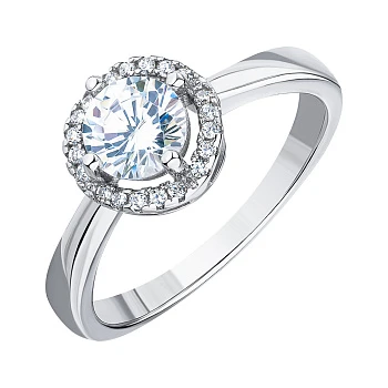 Серебряное кольцо с фианитами 000147236