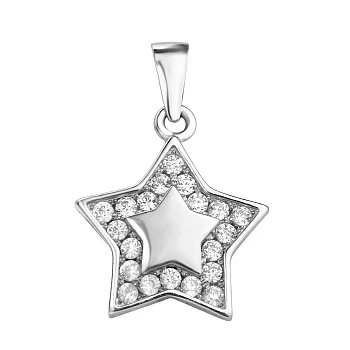 Серебряная подвеска с фианитами 000113842