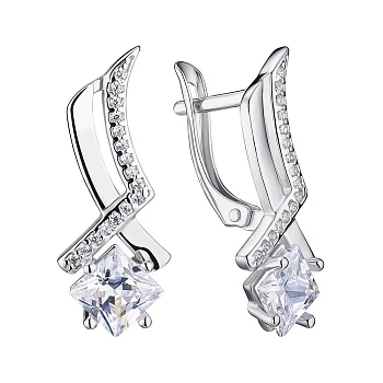 Серьги из серебра с фианитами 000148273