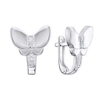 Серебряные серьги с фианитами 000148339