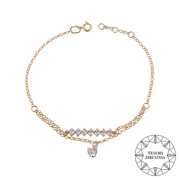 Браслет из красного золота с фианитами Tesori Zirconia 000138709