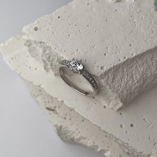 "Серебряное помолвочное кольцо с фианитами 000155108" - Фото 6